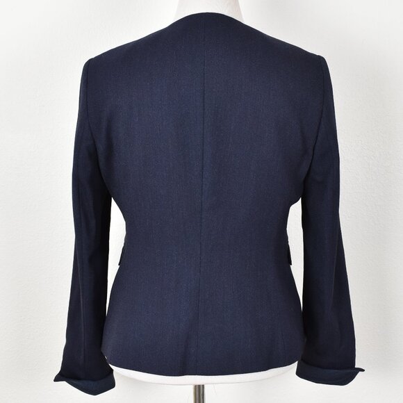 Hugo Boss Jalesana Hidden Button Wool Blazer Navy - 10 - Picture 4 of 11